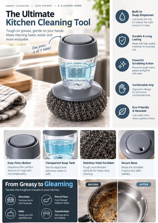 Soap Dispensing Palm Scrubber